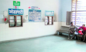 Empty counters at the Civil Hospital in Amritsar on Wednesday