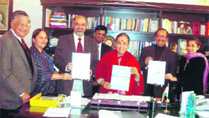 A delegation of the Confederation of Indian Industry with state Governor Margaret Alva in Dehradun on Wednesday.