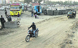 A slip road constructed at the PAP Chowk in Jalandhar