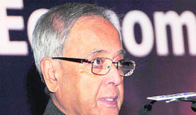 Finance Minister Pranab Mukherjee at the Delhi Economics Conclave in New Delhi on Thursday. 