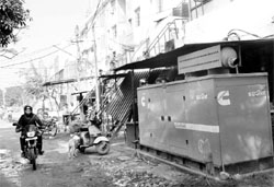 Shopkeepers have encroached upon land at the rear of Phase II-B2 in Mohali