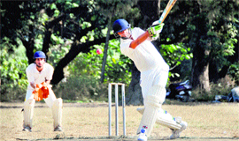 A batsman in action in a match in the Twenty20 Beehive Challengers Cup Cricket Tournament in Dehradun on Thursday.
