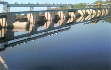 A view of blackish blue water of Ghaggar near Ottu Lake in Sirsa.