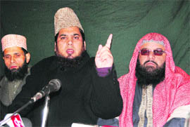 Leaders of religious groups at a press conference in the Valley on Thursday.