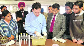 David Schnerberge from the University of Saskatchewan, Saskatoon, gives a presentation on Basic Experimental Design at GADVASU in Ludhiana. A Tribune photograph