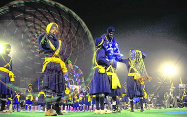 Gatka being performed on the opening ceremony of Jarkhar sports festival on Thursday.