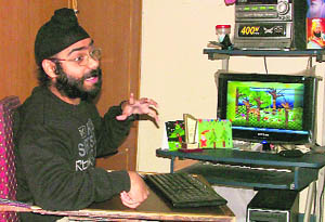 Gagandeep Singh is pursuing a multimedia course despite suffering from cerebral palsy. Photo: Inderjeet Verma
