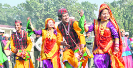 A dance being performed at the opening ceremony of the All-India Forest Games at the FRI in Dehradun on Friday.