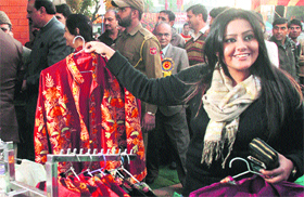 Visitors at the National Handloom Expo - 2011, organised by the Directorate of Handlooms, J&K Government, at Urban Haat in Jammu.
