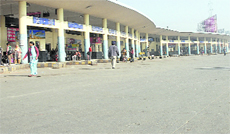 The Jalandhar bus stand wears a deserted look