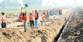 Development work in progress at Hyde Park project in Mullanpur.