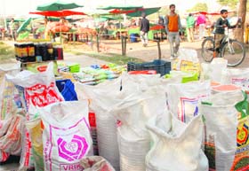 Items other than vegetables being sold at an apni mandi at Phase VI, Mohali