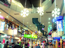 The city malls are imbued with the Christmas spirit