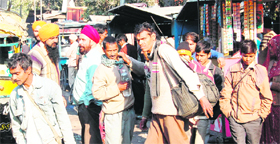 Migrant labourers at the railway station in Amritsar. 