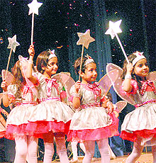 Students of Tender Hearts School perform during a function at Sector 27 in Chandigarh