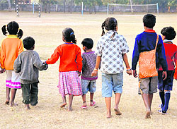 School students sport summer wear at a school in Chandigarh