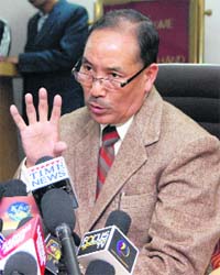 Uttarakhand Chief Secretary Subhash Kumar addresses mediapersons in Dehradun on Monday