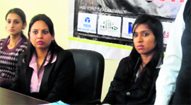 Students of Emax Group of Institutions, Badhauli, participate in a job fair in Ambala.