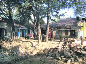 Old structures at the site which are yet to be dismantled