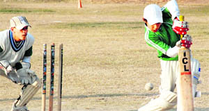 A cricket match in progress during the Sub-Junior Cricket Tournament at Satluj Public School, Sector 4, Panchkula, on Wednesday. 