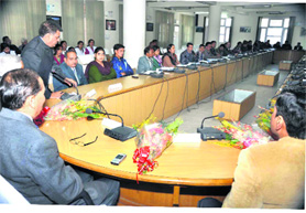 Chief Secretary Subash Kumar presides over a disaster management training at the CCR building in Haridwar on Wednesday.