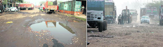 Sorry state of affairs at Transport Nagar on the Jalandhar-Amritsar highway in Jalandhar.