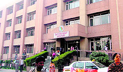 A view of Christian Medical College and Hospital where a minor fire incident occured in Ludhiana on Wednesday