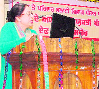 An expert addresses participants at a workshop in Ludhiana on Wednesday
