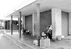 Booths at the market of Sector 70 have yet to be opened