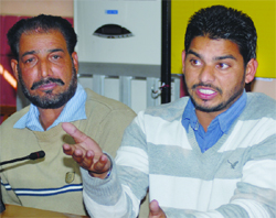 Deceased's brother Kulwinder Singh addresses mediapersons in Jalandhar on Thursday. 