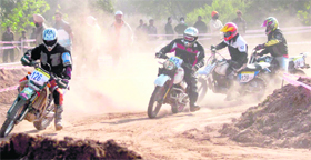 A bike race under way at Phase VIII of Mohali on Friday.