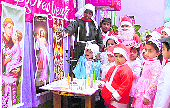 Students take part in Christmas celebrations at Kiddies Paradise School. 