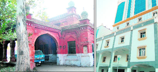 Old to the new A view of the Shri Guru Teg Bahadur Hospital; and (right) the building of Bebe Nanki Mother and Child Care Centre at Guru Nanak Dev Hospital in Amritsar.