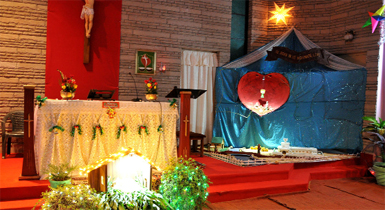 The church at the St. Xaviers School in the city was all decked up to celebrate the birth of Jesus Christ on Christmas eve. On Sunday