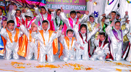 Students of RBDAV Senior Secondary School, Paras Ram Nagar, perform during a function held in Bathinda.