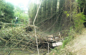 The portion of the bridge that collapsed. 