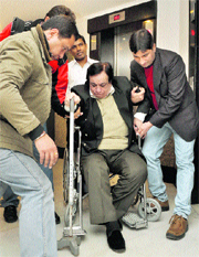 Actor Kadar Khan in Ludhiana on Saturday.