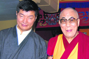 His Holiness, the Dalai Lama, with Lobsang Sangay