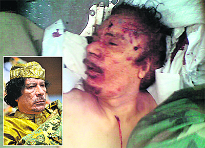 Muammar Al Gaddafi was captured alive, and then killed by members of the Libyan National Liberation Army
