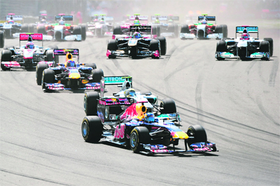 Indias first Formula One race at the Buddh International Circuit made heads turn as thousands turned up to watch the action. A host of Bollywood celebrities also descended on the venue