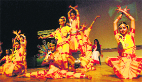 Students of Shivalik Public School perform during the school’s annual function in Phase VI of Mohali on Sunday.