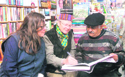 American Athor Brian Paul Bach   signs autographs at a book store in Mussoorie.