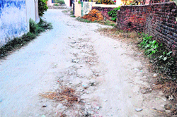 A road in ward number 44 which has not been metalled. 