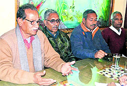 Bachi Ram Kanswal and other CPM leaders in Haridwar on Sunday