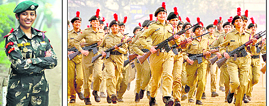 Senior Under Officer Mary Gharu, who attended a youth exchange programme in Bangladesh, in Ludhiana on Monday.Beating the winter chill, NCC cadets warm up during a NCC camp at the Government College for Women in Ludhiana on Monday.