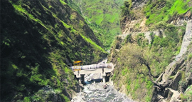 The 231-MW Chamera hydroelectric project stage-III (under construction) on@@the Ravi in Chamba district.