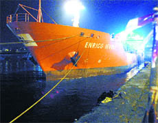 A file photo of the Enrico Ievoli at Brest harbour in western France. 