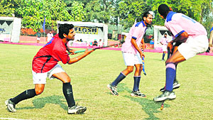 Players in action during the Liberals Hockey tournament in Nabha on Tuesday. 