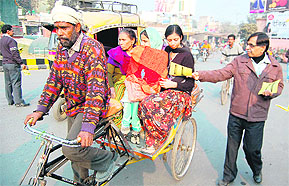 Vote for ballot: Members of the Joint Effort distribute pamphlets motivating people to vote in Amritsar on Wednesday.