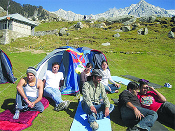 Adventure junkies at a trekking expedition. 